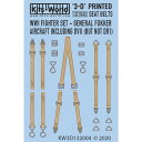 キッツワールド 1/32 WW.I ジェネラルフォッカーDVIIシートベルトセット(3Dデカール) KW3D132004