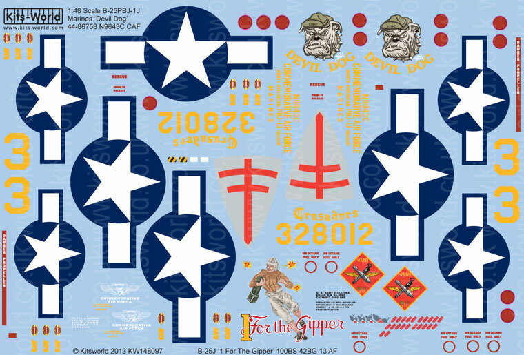 Lbc[hfJ[ 1/48 EėR B-25J ~b`F For the Gipper EĊC B-25J ~b`F Devil Dog