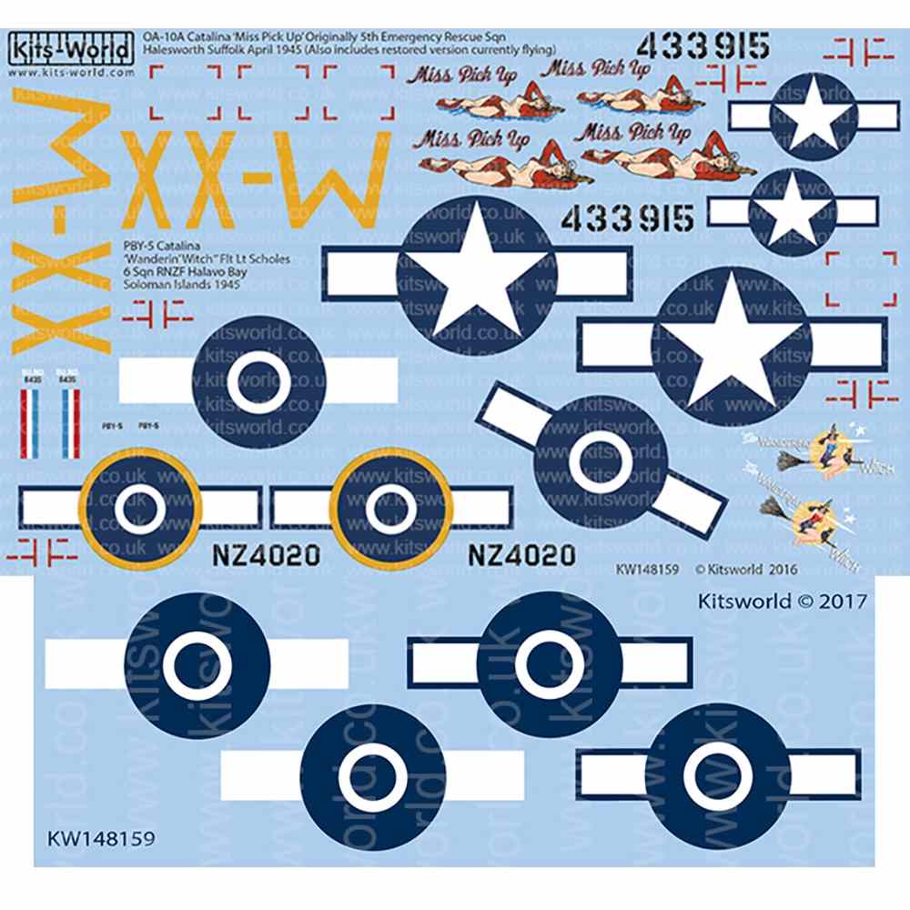 キッツワールドデカール 1/48 WW.II アメリカ軍 OA-10A/PBY-5A カタリナ KW148159