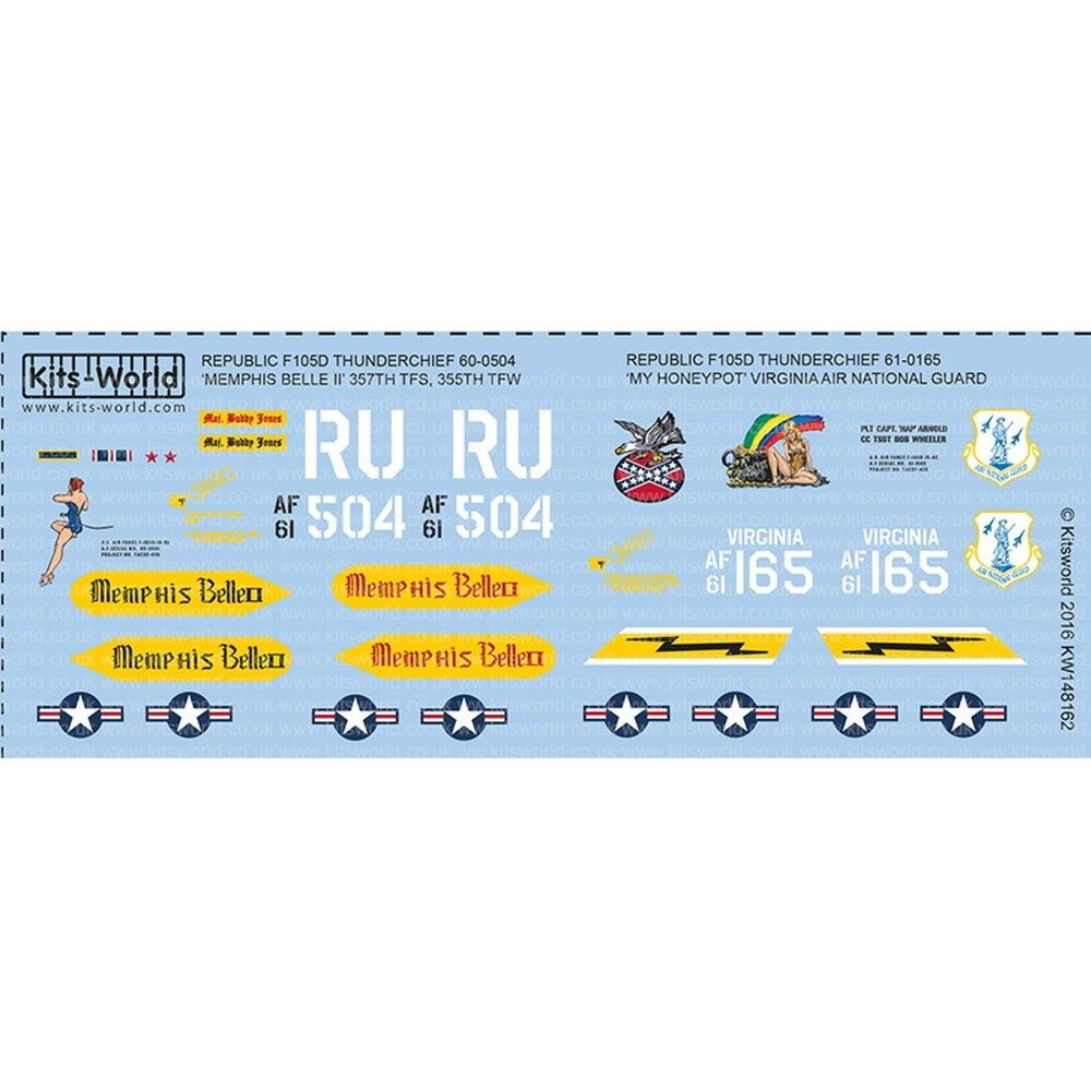 キッツワールドデカール 1/48 アメリカ空軍 F-105D サンダーチーフ ミグキラー デカール KW148162
