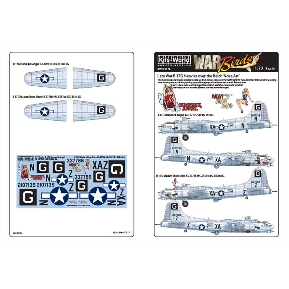 Lbc[hfJ[ 1/72 WW.II AJR B-17G Homesick Angel & Madam Shoo Shoo KW172174