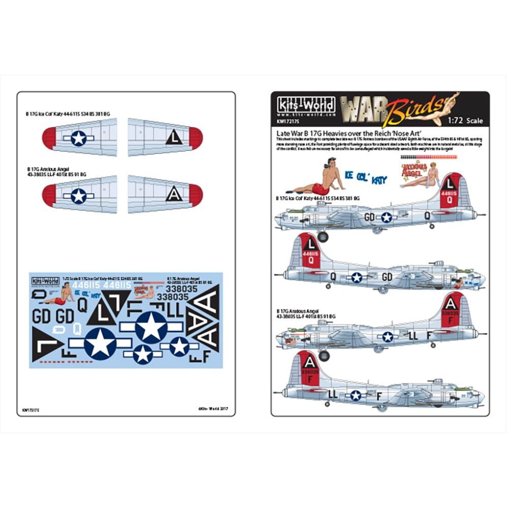 Lbc[hfJ[ 1/72 WW.II AJR B-17G Ice Col Katy & Anxious Angel KW172175