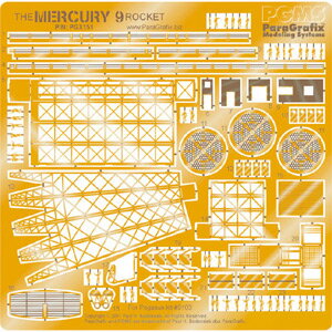 エッチング レトロなデザインが人気のペガサスホビーオリジナルロケットキット「マーキュリー9」をディテールアップするエッチングパーツセットが登場。 セットにはレーダータワー、エレベーター、サーチライト、クルーなど背景を中心にディテールアップするパーツが付属。 ジオラマ製作の楽しみが更にひろがるエッチングパーツです。