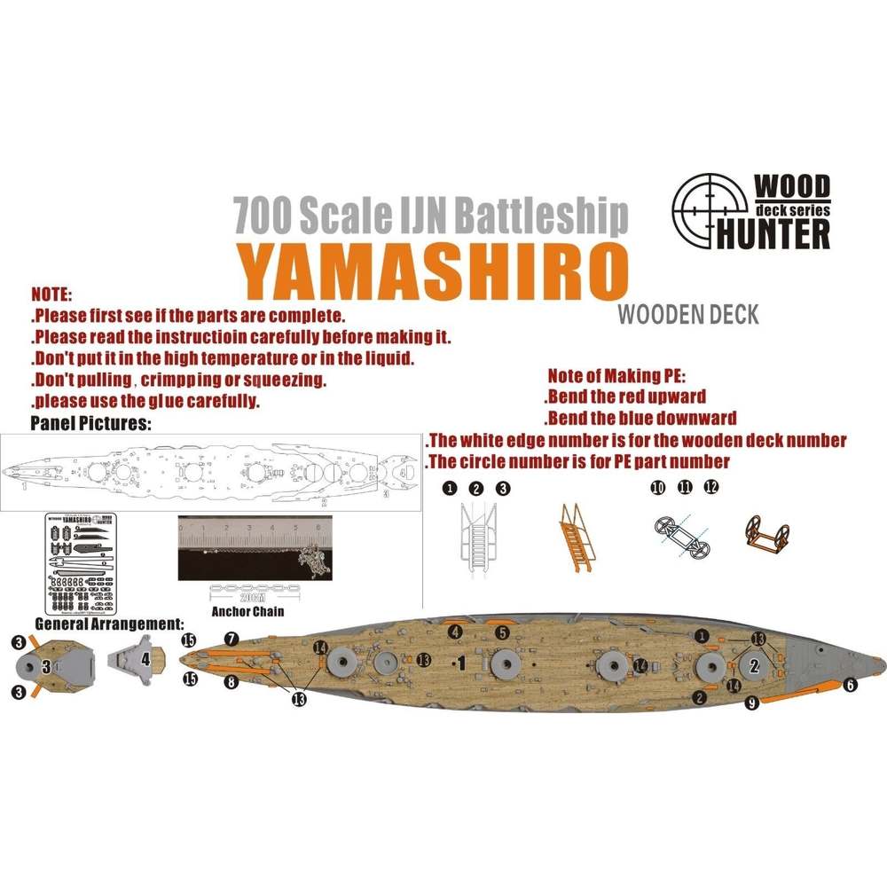 プラッツ/フライホーク 1/700 WW.II 日本海軍 戦艦山城用 木製甲板パーツ FPW70006