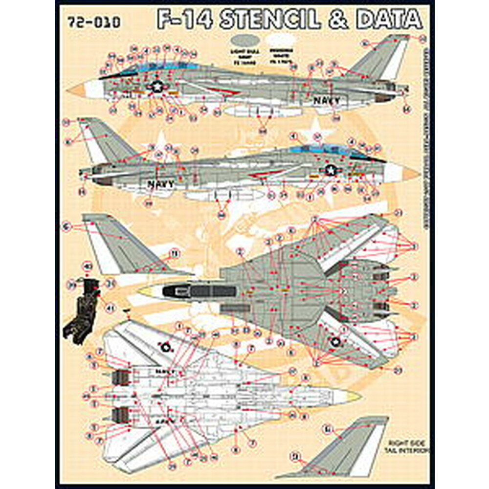 ファーボールエアロデザイン 1/72 アメリカ海軍 F-14トムキャット ステンシル FAD72-010