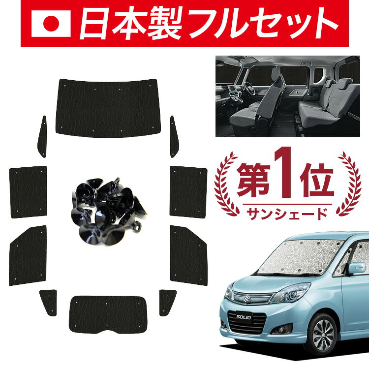 【5/18限定！最大全額2,800円引】【吸盤＋8個】 ソリオ ソリオバンディット MA15S系 対応 サンシェード カーテン 車中泊 グッズ シームレス ライト フルセット 1台分 SOLIO 車用カーテン カーシェード サイド カーテン セット フロント カーテン セット 日除け
