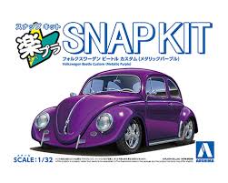 アオシマ 楽プラ スナップキット No.20CU-MP フォルクスワーゲン ビートル カスタム(メタリックパープル) (プラモデル)