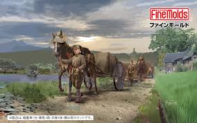 ファインモールド 1/35 FM60 ミリタリーシリーズ 帝国陸軍 軍馬輸送隊セット 三九式輜重車 甲 プラモデ..