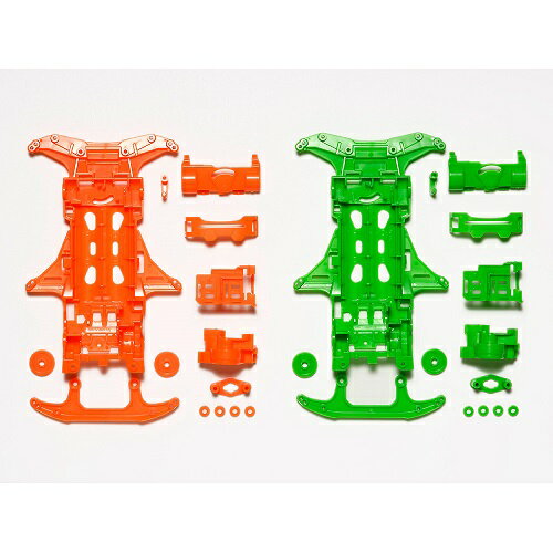 タミヤ ミニ四駆特別企画(パーツ) VS 蛍光カラーシャーシセット(オレンジ・グリーン) 95355