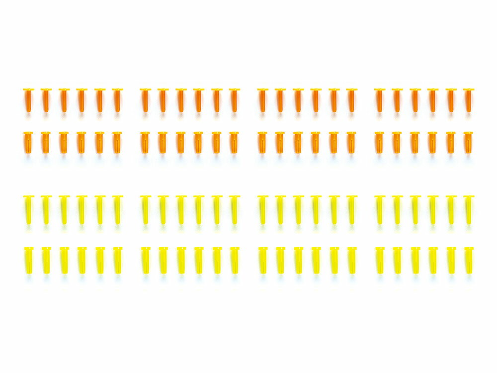 商品説明 【 手軽に取り外し可能。応用範囲が広く、便利に使えるリベットです 】 アーム材と組み合わせてリンク機構を作ったり、ギヤボックス固定用に便利に使えます。プッシュピンとストッパーで構成され、3mmの穴にストッパーを入れておき、プッシュピンを差し込んで固定。プッシュピンを引っぱるか、裏側から先端を押して取り外しも可能。3×8mmと3×10mmサイズのプッシュリベットをそれぞれ24個ずつセットしました。 【 セット内容 】 3×8mm、3×10mmを各24個セット。 予約商品の場合、コチラをご確認下さい。
