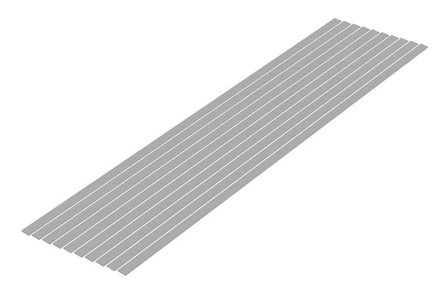 WAVE ウェーブ OM-475 プラ=材料【グレー】 細切り板 0.5 x 5.0 mm 10本入 資材 クラフト用素材 OM475