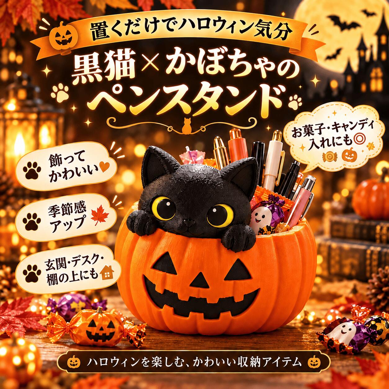 楽天市場】ハロウィン 黒猫 置物（インテリア・寝具・収納）の通販