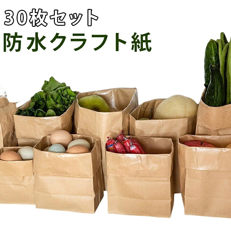 小物収納 30枚セット 防水 収納BOX 紙袋 防湿 マチ広 ストッカー 植木鉢カバー 整...