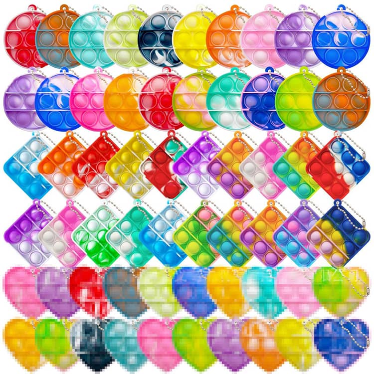 バブル 遊び 感 おもちゃ 知育 ぽこぽこ 【50個セット】 スクイーズ 指 先 キーホルダー プッシュ ポップ ポップ ポコポコ ポップイット 癒し ストレス解消 プッシュ 子供 シリコン 柔らかい 洗える 携帯 キーホルダー チャーム hobbyroute-10018902 ホビールート サンプル画像2