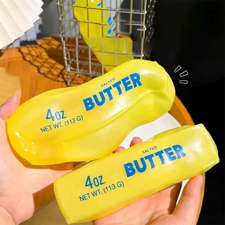 ADHD 感覚フィジェット 癒しグッズ スクイーズ バタースクイーズ 半透明バター型 もちもち 低反発 ソフト ストレス解消 ゆっくり戻る 2個セット プレゼント おもちゃ リラックス 握って遊ぶおもちゃ 不安 2個セット 自閉症 hobbyroute-10021256 ホビールート サンプル画像2