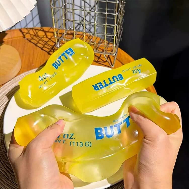 ADHD 感覚フィジェット 癒しグッズ スクイーズ バタースクイーズ 半透明バター型 もちもち 低反発 ソフト ストレス解消 ゆっくり戻る 2個セット プレゼント おもちゃ リラックス 握って遊ぶおもちゃ 不安 2個セット 自閉症 hobbyroute-10021256 ホビールート サンプル画像3