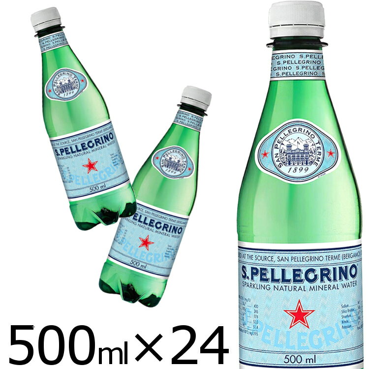 サンペレグリノ 24本 炭酸水 500ml 送料無料 天然炭酸水 ペットボトル 500mL×24本入 スパークリングウ..