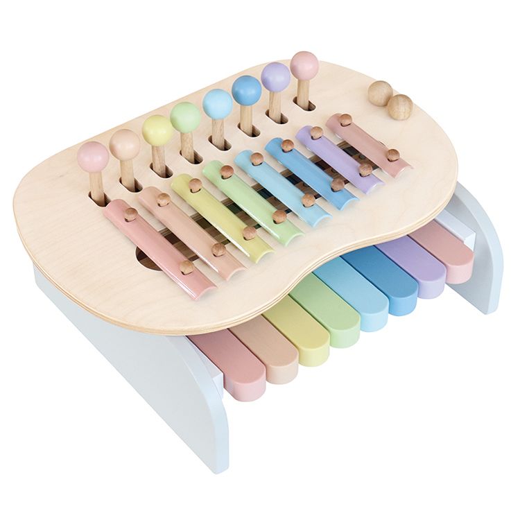 知育玩具 鉄琴 木のおもちゃ Sweet Melody Maker -スウィートメロディメーカー- 木製玩具 SweetMelodyMaker おんがく パステルカラー 鉄琴 木のおもちゃ ギフト プレゼント ちょうちょ楽譜 エド・インター