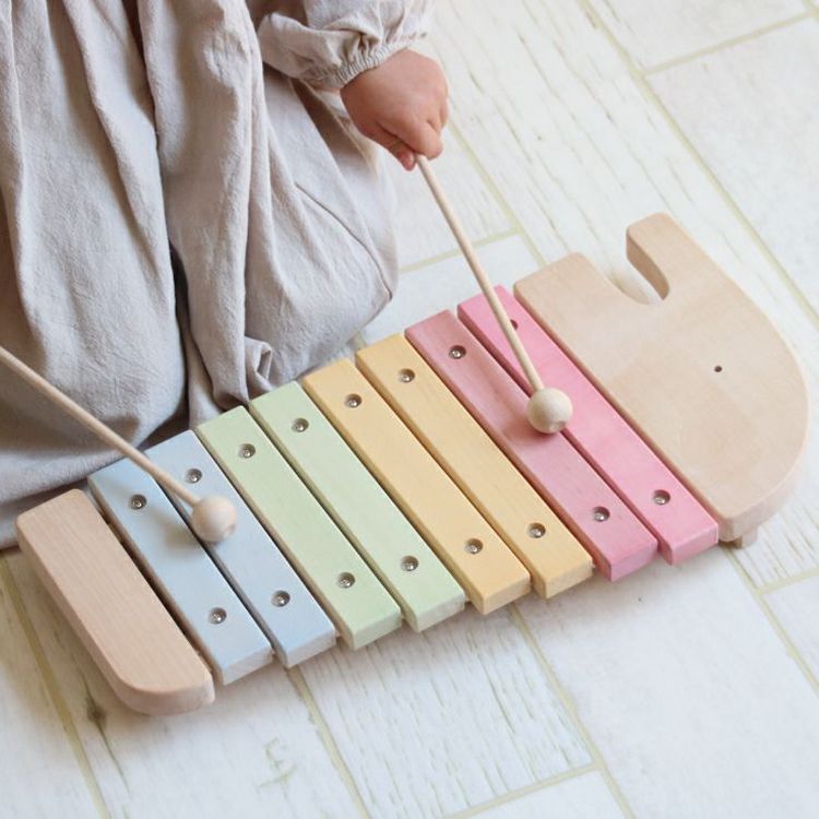 知育玩具 木製がっき 木のおもちゃ エレファントシロフォン 木製玩具 シロホン シ...