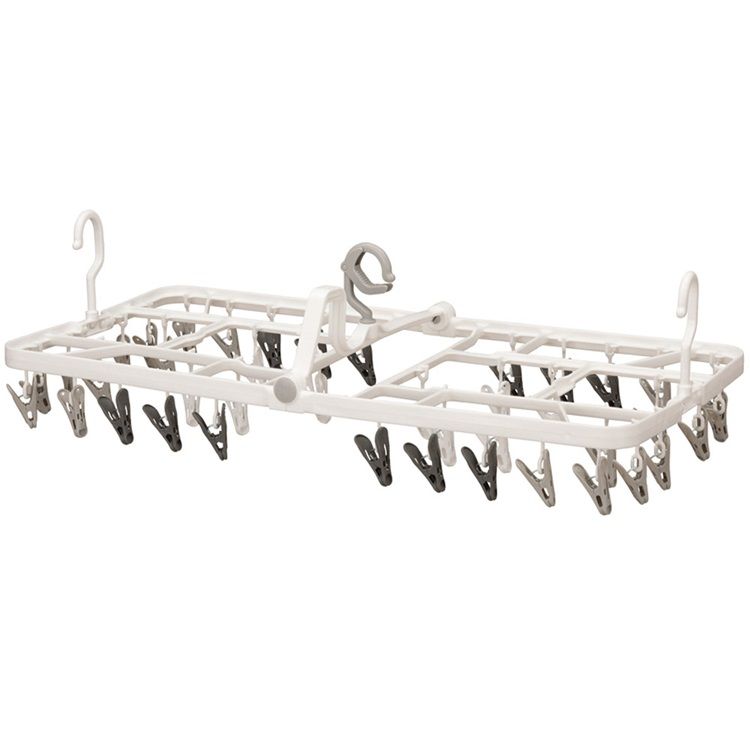 ピンチハンガー 52ピンチ 折りたたみ タオル ハンガー プラスチック 洗濯ハンガー 物干しハンガー 傾かない 3点フック 洗濯物干し ピンチ 室内物干し 部屋干し グッズ CB JAPAN The hangers 傾かないラント?リーハンカ?ー *