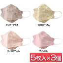 【3個セット】マスク 不織布 カラー 5枚 血色 高機能立体マスク 韓...(4)