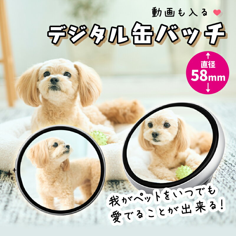 ペット 赤ちゃん 缶バッジ デジタル缶バッジ うちの子グッズ おしゃれ 4way can-badge 名札 お散歩ライト LED 犬 猫 キーホルダー ドッグウェア ベビーカー 抱っこ紐 光る缶バッジ 動く電子バッジ スマホ転送 写真 動画迷子札 可愛い 出産祝い 成長記録