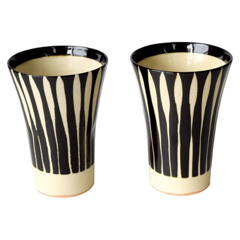 匠魅黒十草えくぼフリーカップペア 22306005 コップ [▲][AS]