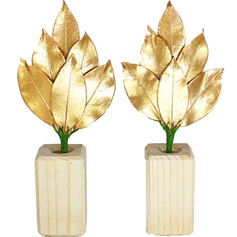 A&K 金の榊(ミニ) 榊立てセット ST-017 プリザーブド加工 [▲][AS]