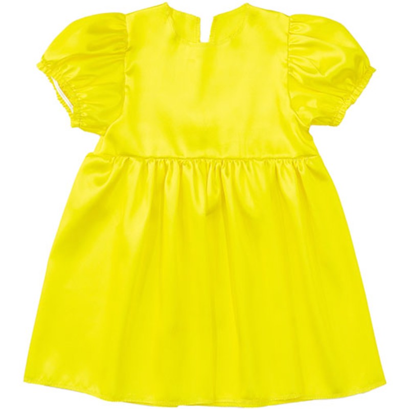 ARTEC ソフトサテンパフスリーブワンピース イエロー ATC18336 衣装 キッズ 発表会 お遊戯会 [▲][AS]