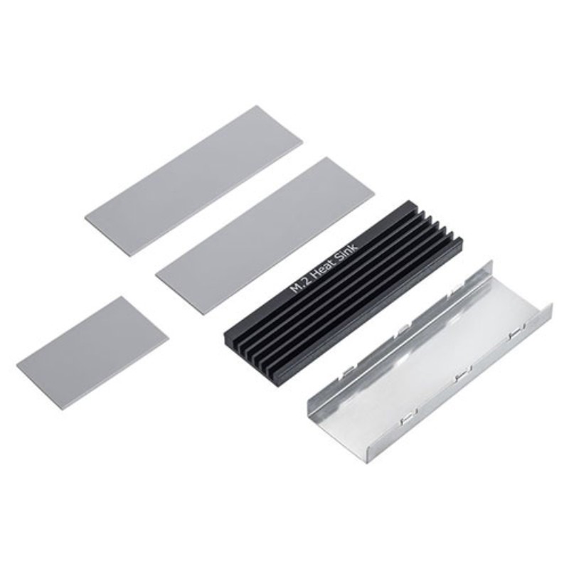 【5個セット】 サンワサプライ M.2 SSD用ヒートシンク 両面実装対応 ブラック TK-HM6BKX5 [▲][AS]