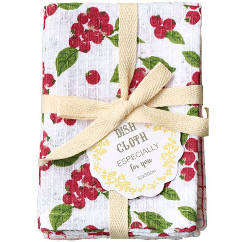 【2枚組×10セット】 レップ ディッシュクロス ブルーベリー レッド REP-440018X10 キッチン雑貨 [▲][AS]