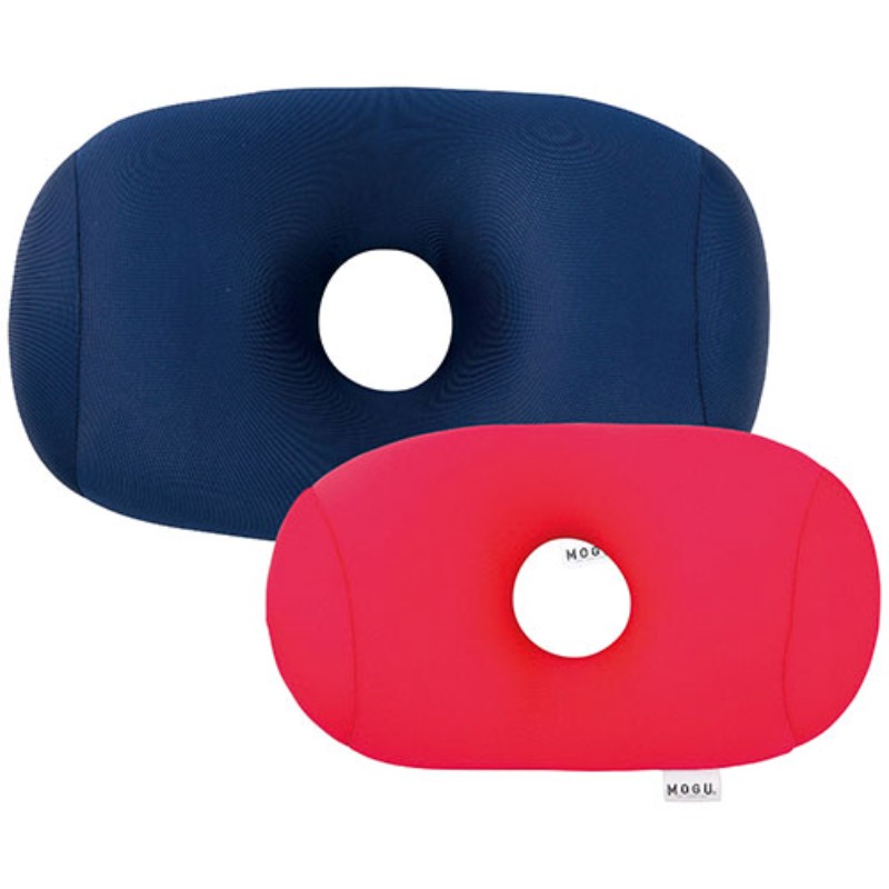 MOGU ホールピロー&ポータブル・ホールピローセット ネイビー/レッド 2051-035 枕 寝具 [▲][AS]