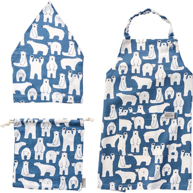 【5セット】 レップ コニー2 キッズエプロン3Pセット ブルー REP-452653X5 [▲][AS]