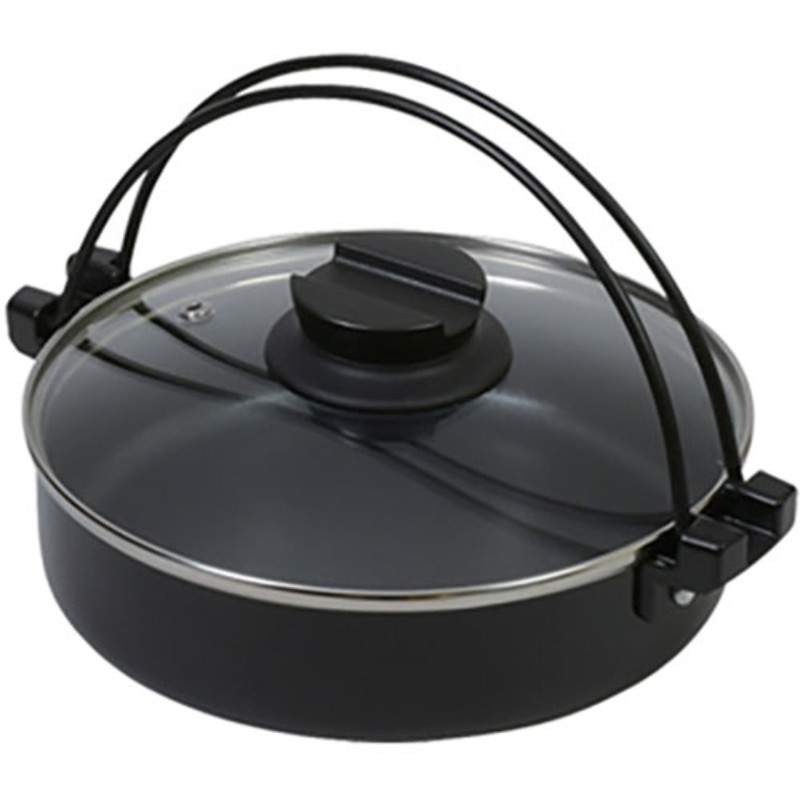 パール金属 おうち御膳 ふっ素加工IH対応ガラス蓋付すきやき鍋16cm HB-6602 調理器具 [▲][AS]