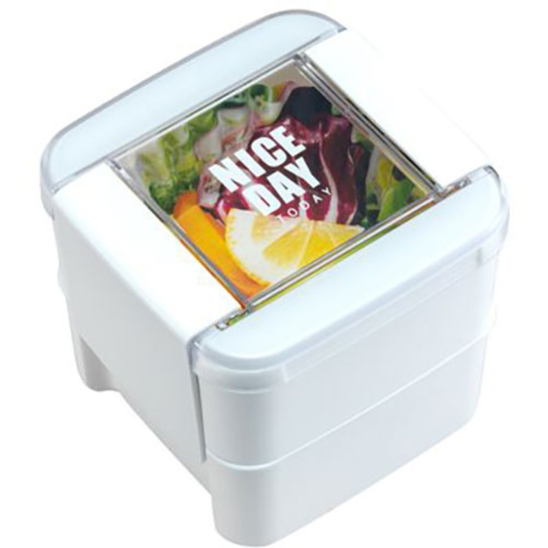 岩崎工業 イージーケアランチボックススクエア2段 WH B-1490WH 弁当箱 [▲][AS]