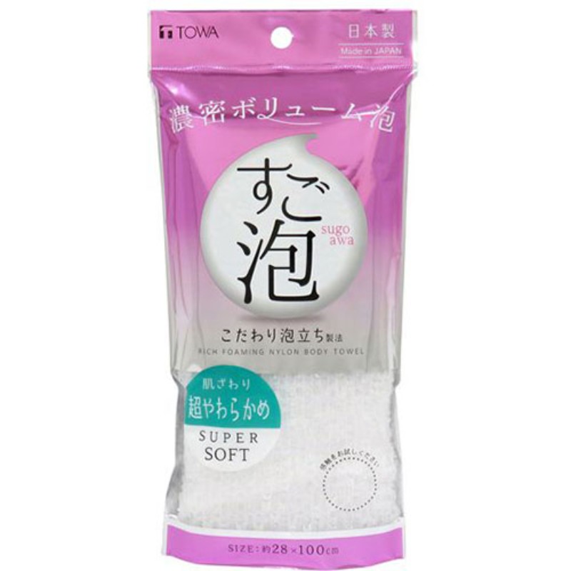 東和産業 すご泡IV ナイロンタオル 超やわらかめ ホワイト MMT47037 ボディタオル バス用品 [▲][AS]