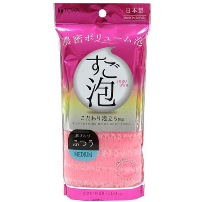Body Towels - 東和産業 すご泡IV ナイロンタオル ふつう ピンク MMT47068 ボディタオル バス用品 [▲][AS]