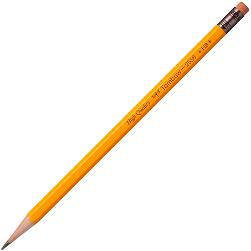 HB - トンボ鉛筆 消しゴム付鉛筆 2558 HB 1ダース(12本) Tombow-2558-HB 文具 筆記用具 [▲][AS]