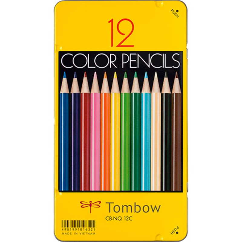 乐天商城 - トンボ鉛筆 缶入色鉛筆 12色 NQ Tombow-CB-NQ12C 文具 筆記用具 [▲][AS]