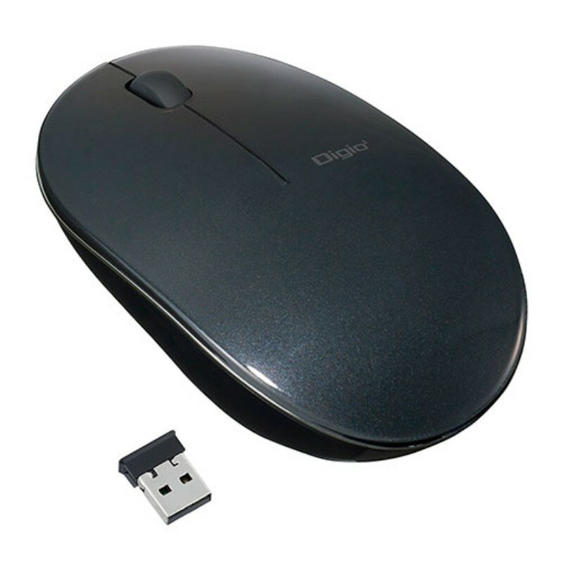 Digio デジオ FLATTY フラッティ 無線 3ボタン BlueLEDマウス ブラック MUS-RKT153NBK [▲][AS]