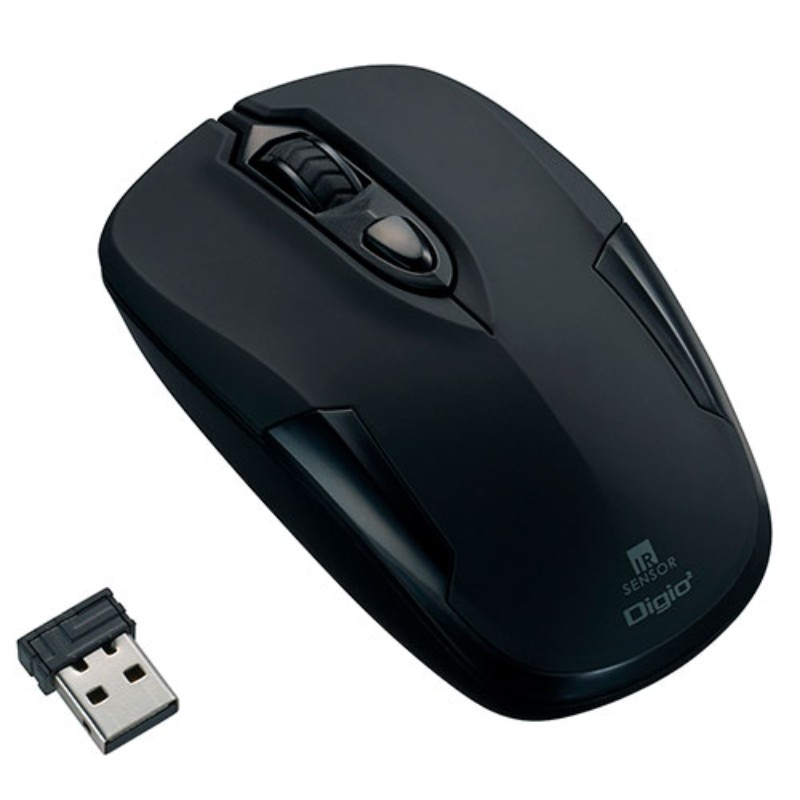 Digio �ǥ��� ̵���Ų�3�ܥ���IRLED�ޥ��� �֥�å� MUS-RIT126BK [��][AS]