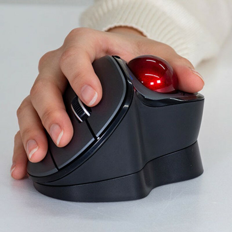 Digio デジオ 角度可変スタンド付き 無線 親指5ボタン光学式トラックボール グレー MUS-TRIF180GY [▲][AS]