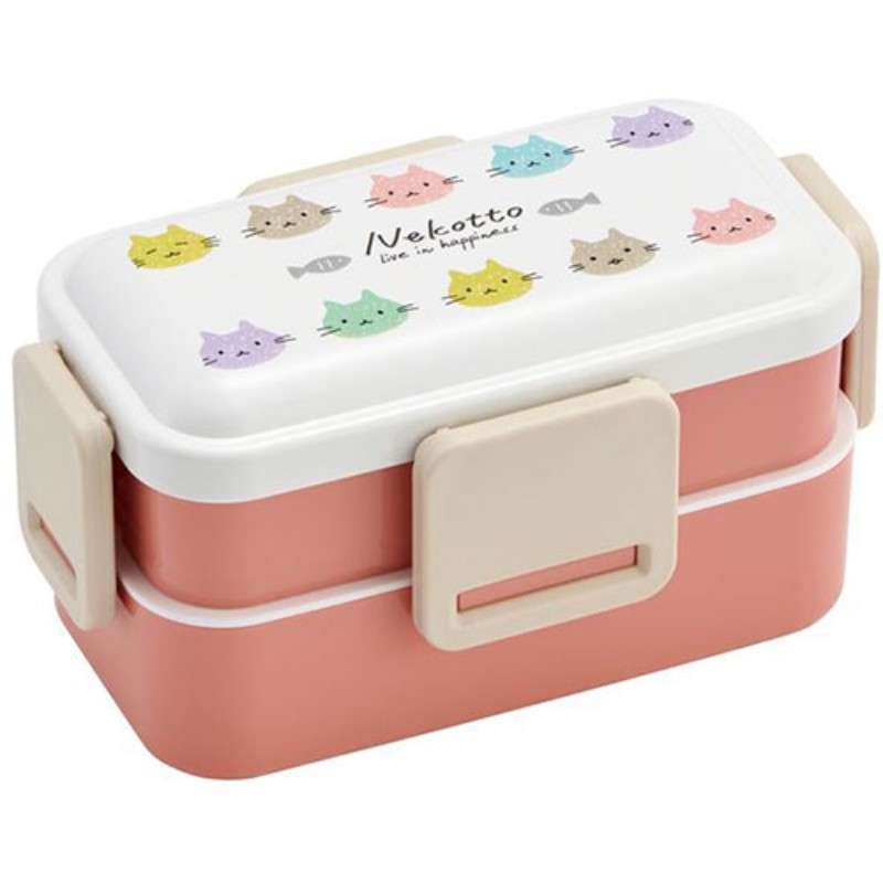 Rakuten - スケーター 抗菌2段ふわっと弁当箱 ねこっと カラフル PFLW4AG ランチボックス [▲][AS]