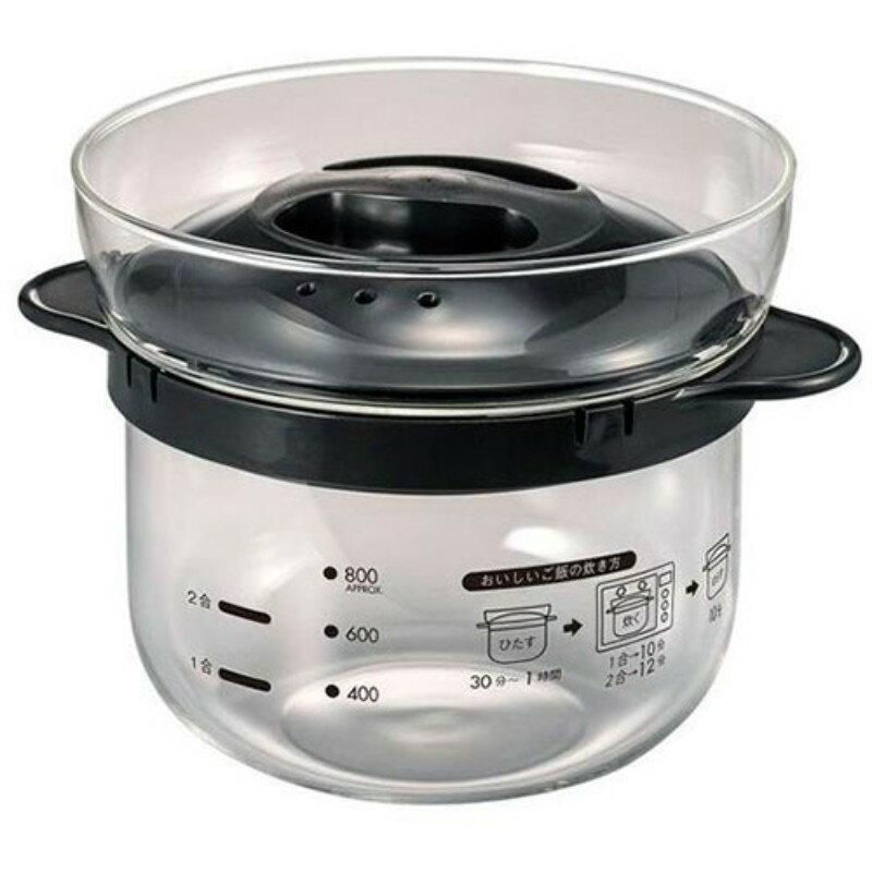 特長〇電子レンジで簡単に1〜2合のご飯が炊けるご飯釜です。 〇お米を水に浸し、電子レンジ10分で炊き上がり。(白米1号 600Wの場合) 〇炊込みご飯等も可。オリジナルレシピ付き。仕様製品サイズ(約) : W195×D162×H140mm 製品重量(約) : 450g 耐熱ガラス : 耐熱温度差120℃本体 : 耐熱ガラス フタ一式・取手 : ポリプロピレン生産国 : 日本直火不可。備考※メーカー取り寄せ商品となりますので、ご注文後の注文キャンセルはお承りできません。※メーカー取り寄せ商品となりますので、返品交換は一切お受けいたしかねます。ただし初期不良の場合でメーカーに在庫が確認できる場合は交換にて対応致します。※商品開梱後は組み立てやご使用の前に、コンディション・付属品類が揃っていることをご確認ください。 お客様の都合による返品・交換はお受けできませんので、ご注意ください。※掲載商品は、メーカー都合により予告無く仕様を変更（商品名やパッケージを含む）する場合があります。そのため、掲載内容（商品名・商品説明・商品画像等）はお届けする品物と異なる場合がございます。※メーカー取り寄せ商品となりますので、メーカー欠品の場合はご注文をキャンセルさせていただきます。あらかじめご了承ください。※取り寄せ品のため納期が前後する場合がございます。あらかじめご了承下さい。