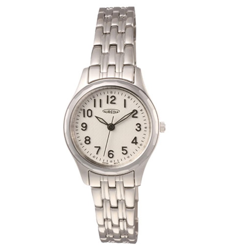 特長“オレオール(AUREOLE)”とはヨーロッパに於いて、聖者の頭上に輝く光の輪や太陽・月のかさ(光輪)を意味する言葉です。静かで正確な動きが美しい表情を生み出し、華麗なる時を刻み続ける高い精度を誇る時計に仕上げました。オレオールの腕時計もその元々の意味のように、世界の多くの人の腕で輝きを放つことを願って作られました。優れた機能性と洗練されたデザインの“オレオール”、プレゼントやギフトとしてもぜひお勧めしたい逸品です。仕様●ムーブメント : GL32●風防素材 : サファイア●ケース素材 : ステンレス/超硬●ケースサイズ : 32.0×26.0mm●重さ : 48g●ケース厚 : 6mm●バンド素材 : ステンレス無垢●留め具 : ステンレス2ポイントプッシュ式●文字盤カラー : ホワイト●防水性能 : 日常生活防水●使用電池 : SR621SW●保証期間 : 1年●生産国 : 中国備考※メーカー取り寄せ商品となりますので、ご注文後の注文キャンセルはお承りできません。※メーカー取り寄せ商品となりますので、返品交換は一切お受けいたしかねます。ただし初期不良の場合でメーカーに在庫が確認できる場合は交換にて対応致します。※商品開梱後は組み立てやご使用の前に、コンディション・付属品類が揃っていることをご確認ください。 お客様の都合による返品・交換はお受けできませんので、ご注意ください。※掲載商品は、メーカー都合により予告無く仕様を変更（商品名やパッケージを含む）する場合があります。そのため、掲載内容（商品名・商品説明・商品画像等）はお届けする品物と異なる場合がございます。※メーカー取り寄せ商品となりますので、メーカー欠品の場合はご注文をキャンセルさせていただきます。あらかじめご了承ください。※取り寄せ品のため納期が前後する場合がございます。あらかじめご了承下さい。