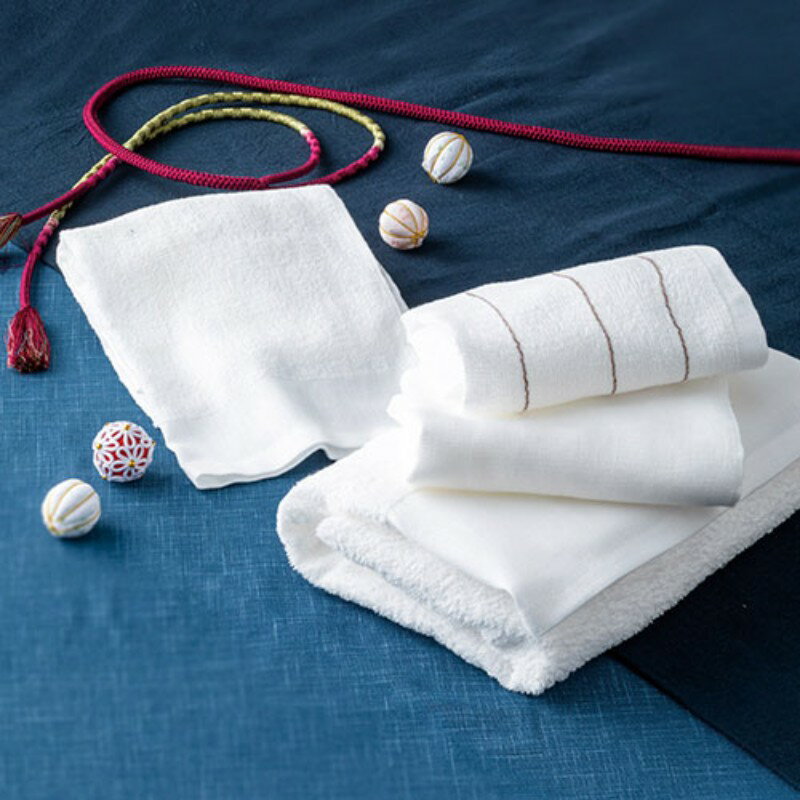 泉州謹製 フェイス・ウォッシュタオルセット (34×78cm2重ガーゼフェイスタオル1枚・33×34cmウォッシュタオル1枚) 9295-014 [▲][AS]