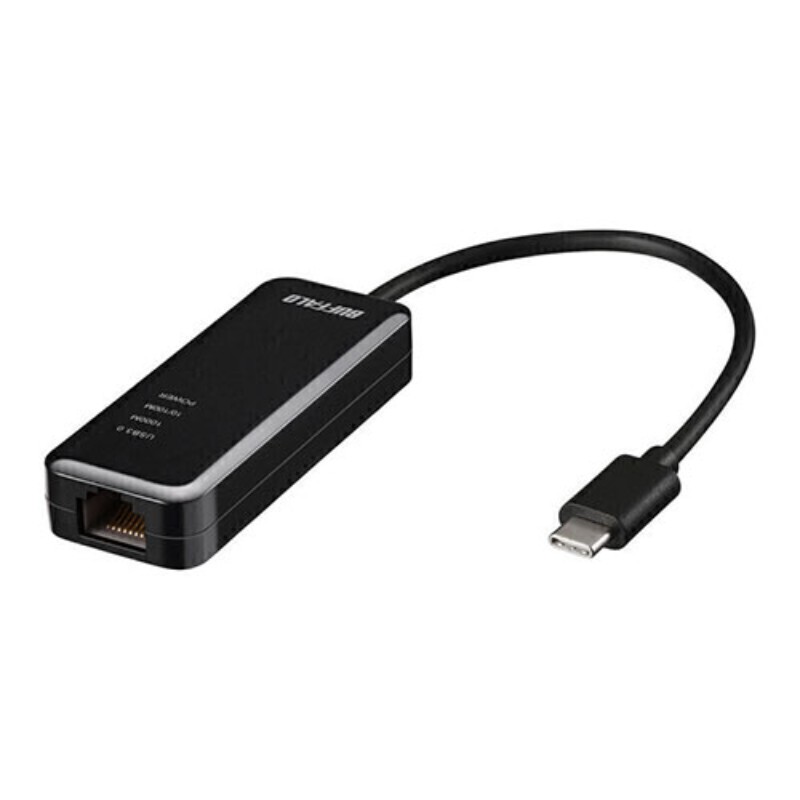 BUFFALO LANアダプター(USB Type-C) Giga & USB 3.2(Gen1)対応 ブラック LUA5-U3-CGTE-BK [▲][AS]