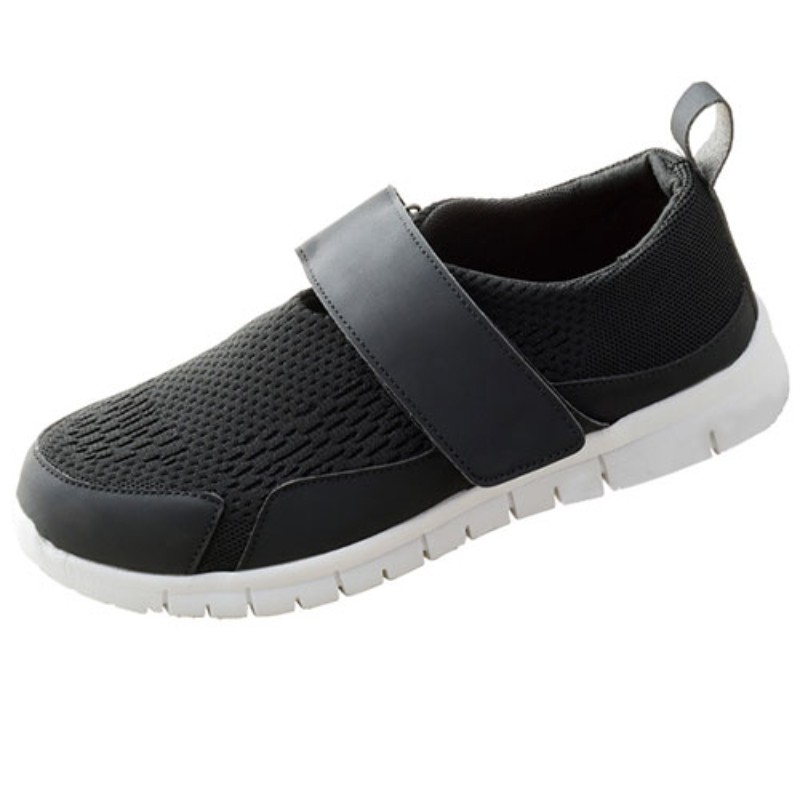 サンスマイル 楽々のびのびニットストレッチシューズ ワンタッチ式 ブラック S SNSM-64381 サイズ入力 [▲][AS]