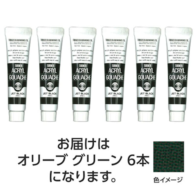 【6本×5セット】 ターナー色彩 アクリルガッシュ 11ml 46オリーブグリーン TURNER108818X5 [▲][AS]