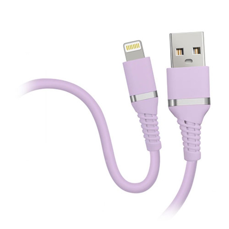 特長触り心地の良いシリコン素材を採用し、やわらかで絡みにくい充電ケーブルです。MFI認証も取得しておりますのでOSアップデート後も継続して使用する事ができます。仕様●ケーブル長さ : 1m●カラー : ラベンダーパープル●素材 : シリコン素材●接続 : USB-A to Lightning●MFI認証 : 取得済み●保証期間 : 6ヶ月●生産国 : 中国備考※メーカー取り寄せ商品となりますので、ご注文後の注文キャンセルはお承りできません。※メーカー取り寄せ商品となりますので、返品交換は一切お受けいたしかねます。ただし初期不良の場合でメーカーに在庫が確認できる場合は交換にて対応致します。※商品開梱後は組み立てやご使用の前に、コンディション・付属品類が揃っていることをご確認ください。 お客様の都合による返品・交換はお受けできませんので、ご注意ください。※掲載商品は、メーカー都合により予告無く仕様を変更（商品名やパッケージを含む）する場合があります。そのため、掲載内容（商品名・商品説明・商品画像等）はお届けする品物と異なる場合がございます。※メーカー取り寄せ商品となりますので、メーカー欠品の場合はご注文をキャンセルさせていただきます。あらかじめご了承ください。※取り寄せ品のため納期が前後する場合がございます。あらかじめご了承下さい。